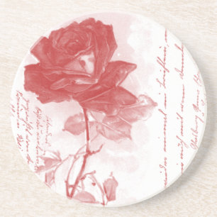 Pretty Red Rose Coaster