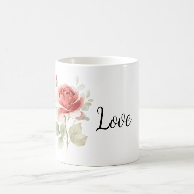 Pretty Red Rose  Coffee Mug (Center)