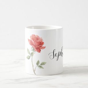 Pretty Red Rose Flower Coffee Mug