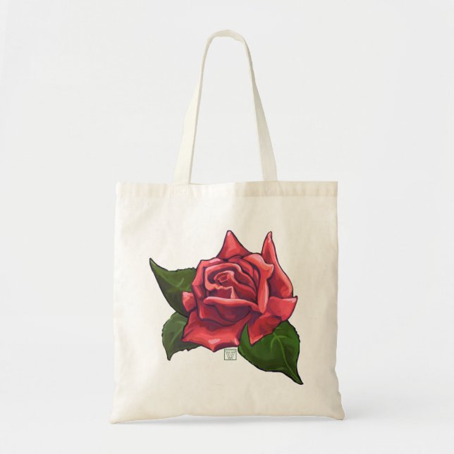 Pretty Red Rose Tote Bag (Front)