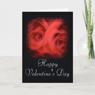 Pretty Red Roses Happy Valentine's Day Card 1