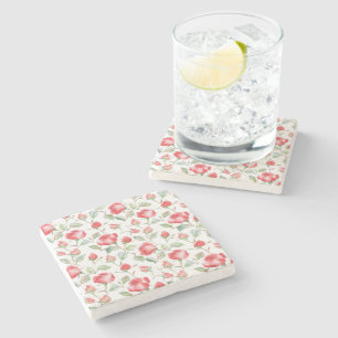 Pretty Red Roses Stone Coaster