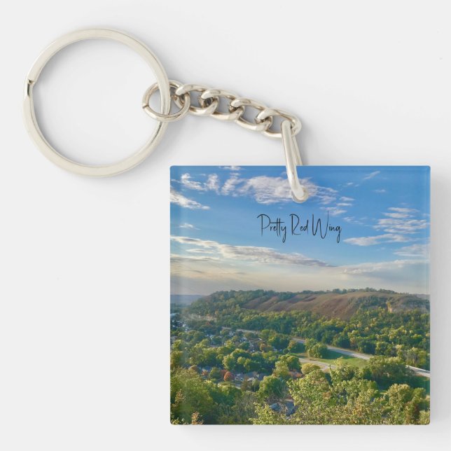 Pretty Red Wing Acrylic Keychain (Front)