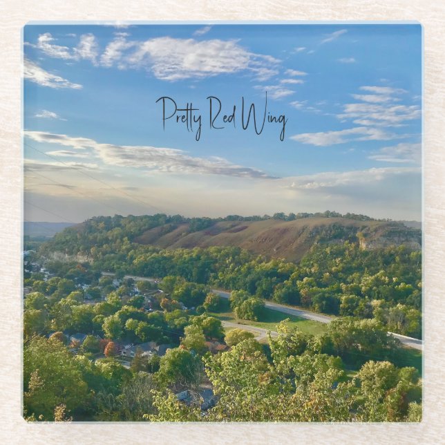 Pretty Red Wing Glass Coaster (Front)