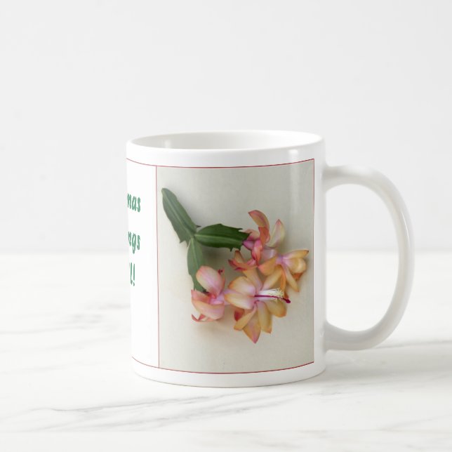 Pretty Red & Yellow Christmas Cactus Mug (Right)