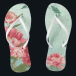 Pretty Retro Flower Bridesmaid Wedding Chintz Thongs<br><div class="desc">Matching Bridesmaid, Matron of Honour Bridal Party Flip Flops for an outdoor, garden or beach wedding. No hurting feet, and sets the mood for the entire wedding. Modern, pretty retro flower stylised peonies in bright fresh colours especially perfect for Spring or Summer weddings. This Wedding Invitation Set or Collection is...</div>