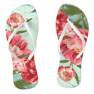 Pretty Retro Flower Fashion Chintz Peony n Bird Thongs