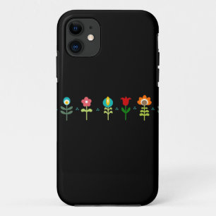 Pretty Retro folk flowers iPhone 11 Case