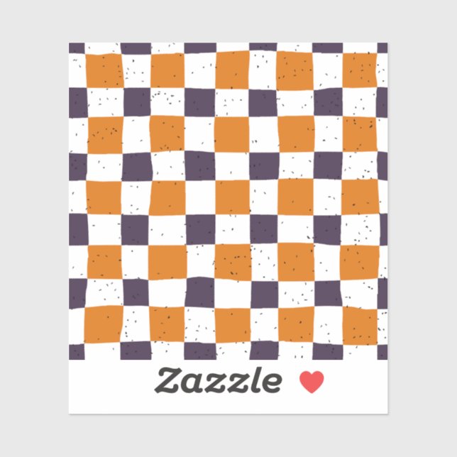 Pretty retro gingham Orange Purple scrapboook (Sheet)