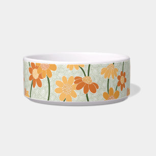 Pretty retro muted 1970s flowers bowl