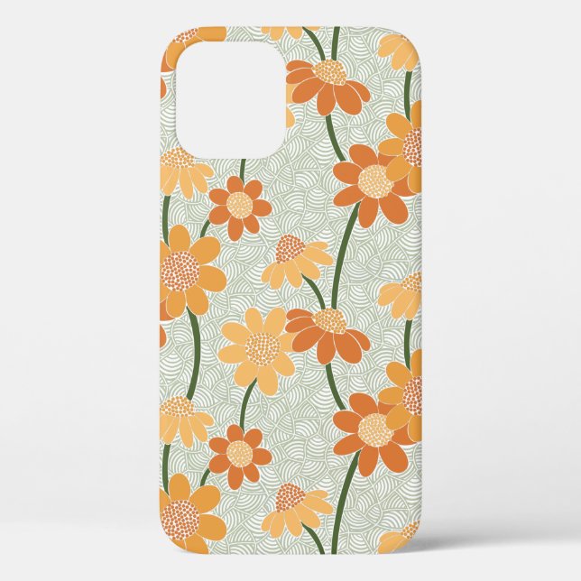 Pretty retro muted 1970s flowers Case-Mate iPhone case (Back)