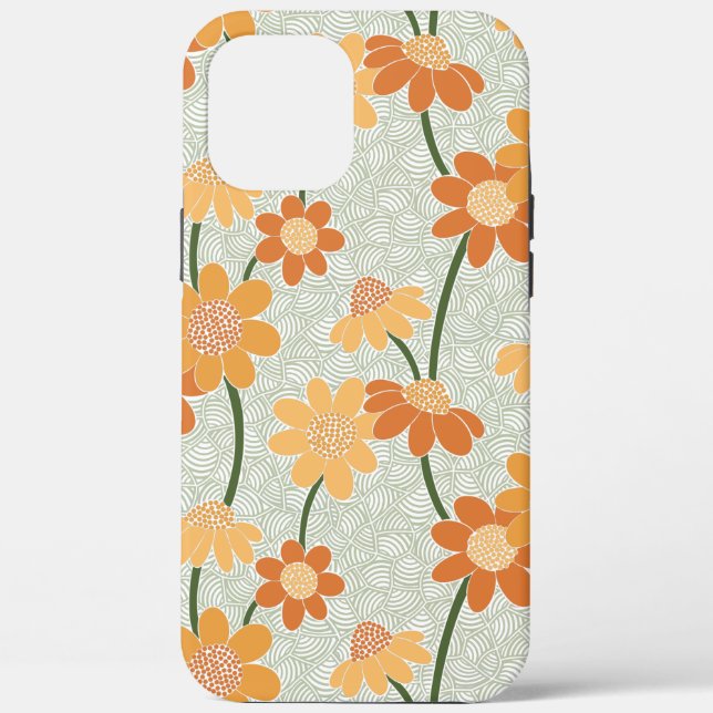 Pretty retro muted 1970s flowers Case-Mate iPhone case (Back)