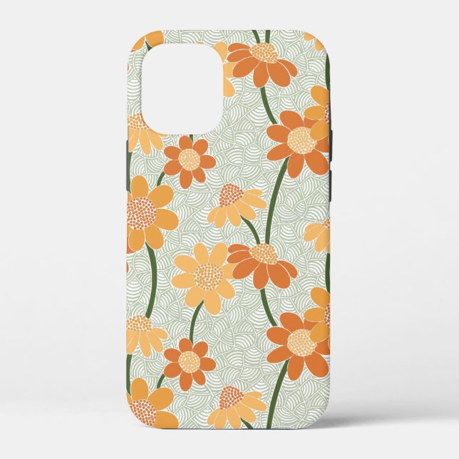 Pretty retro muted 1970s flowers Case-Mate iPhone case (Back)