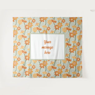 Pretty retro muted 1970s flowers tapestry