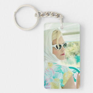 Pretty Retro Summer Day Drive Keychain