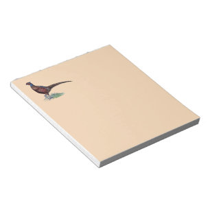 Pretty Ring Neck Pheasant Tan Notepad