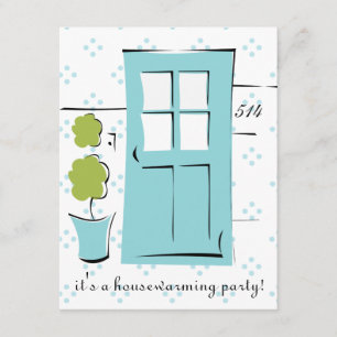 Pretty Robin's Egg Blue Door Invitation