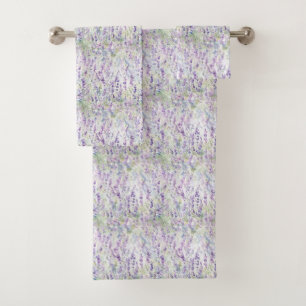 Pretty Romantic Purple Flowers   Bath Towel Set