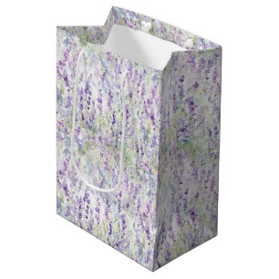 Pretty Romantic Purple Flowers Bridal Shower Medium Gift Bag