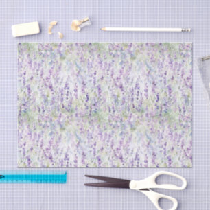 Pretty Romantic Purple Flowers Bridal Shower Tissue Paper
