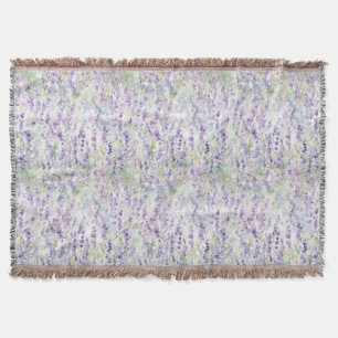 Pretty Romantic Purple Flowers Throw Blanket