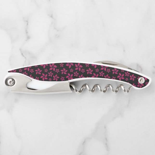 Pretty Rose Coloured Floral Corkscrew (Front)