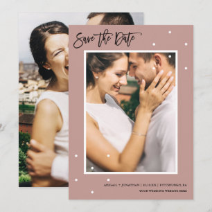 Pretty Rose Dots Photo Save the Date