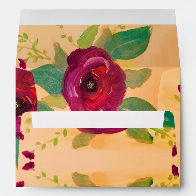 Pretty Rose Patterned Envelope (Back (Bottom))