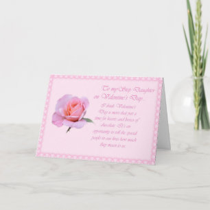 Pretty Rose Valentine's Day Step-Daughter Card