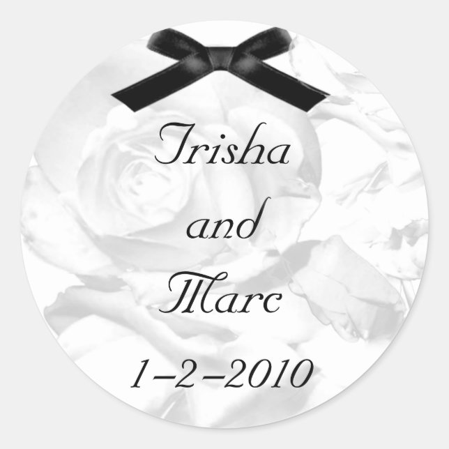 Pretty Rose Wedding Stickers (Front)