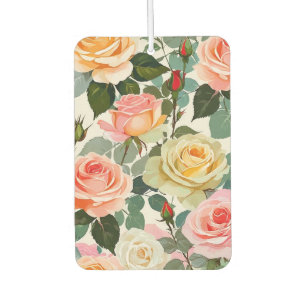Pretty Roses Floral Elegant Garden Blooms Car Air Freshener