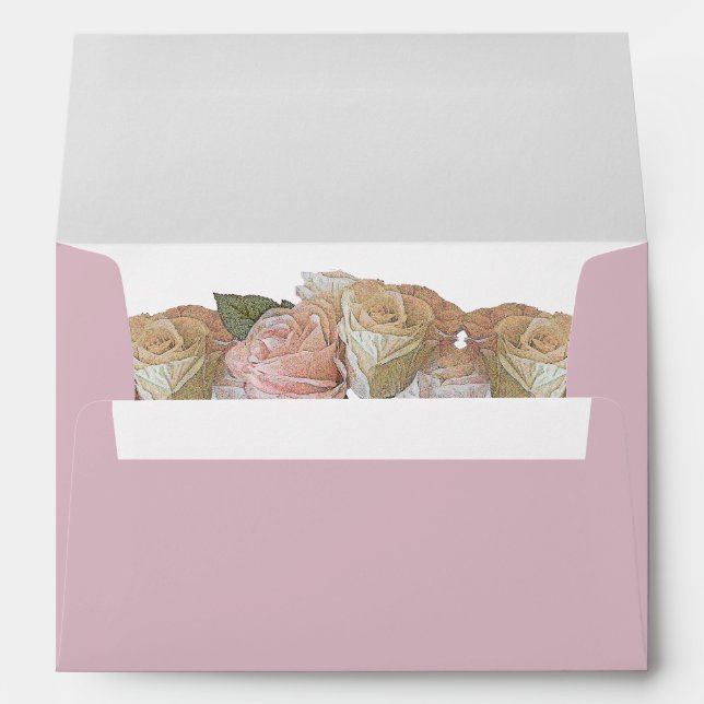 Pretty Roses Floral Lavender   Envelope (Back (Bottom))