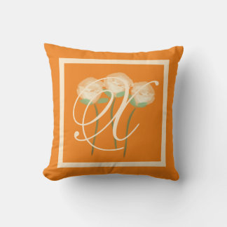 Pretty Roses Monogram Kiss Throw Pillow