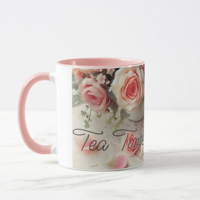 Pretty Roses Pink Combo  Mug (Left)