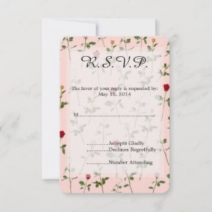 Pretty Roses Wedding RSVP Card