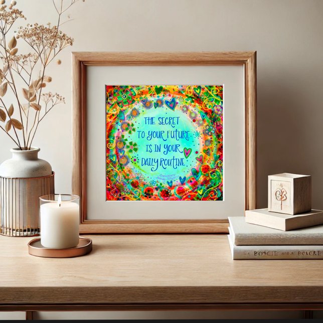 Pretty Routine Quote Abstract Floral Inspiring Poster (Creator Uploaded)