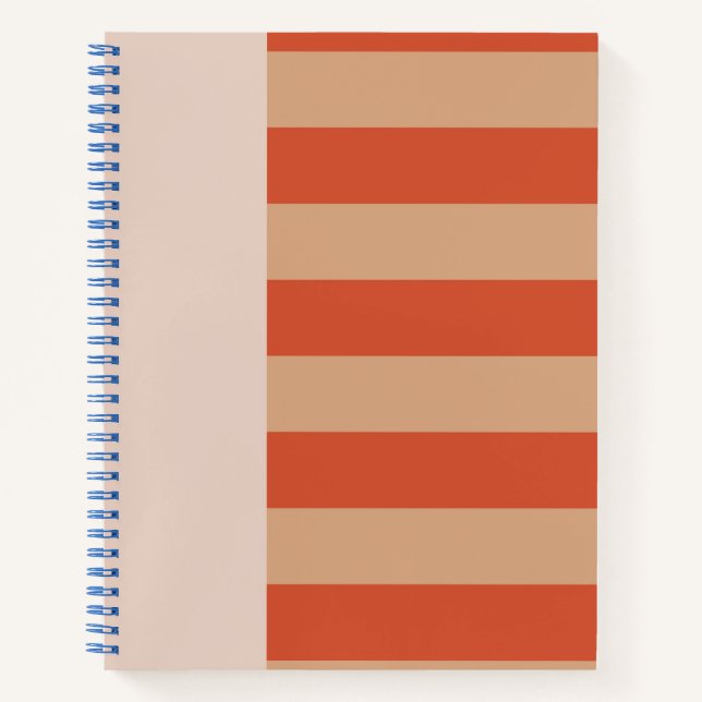 Pretty Rust and Orange stripes pattern  Notebook (Front)