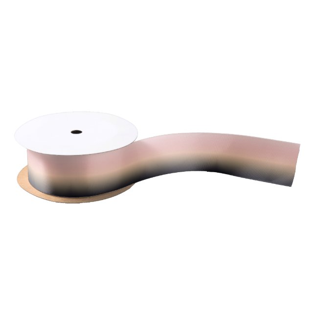 Pretty Rusted Black to Pink Gradient Ombre Satin Ribbon (Spool)