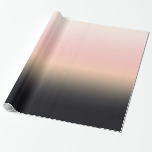 Pretty Rusted Black to Pink Gradient Ombre Wrapping Paper