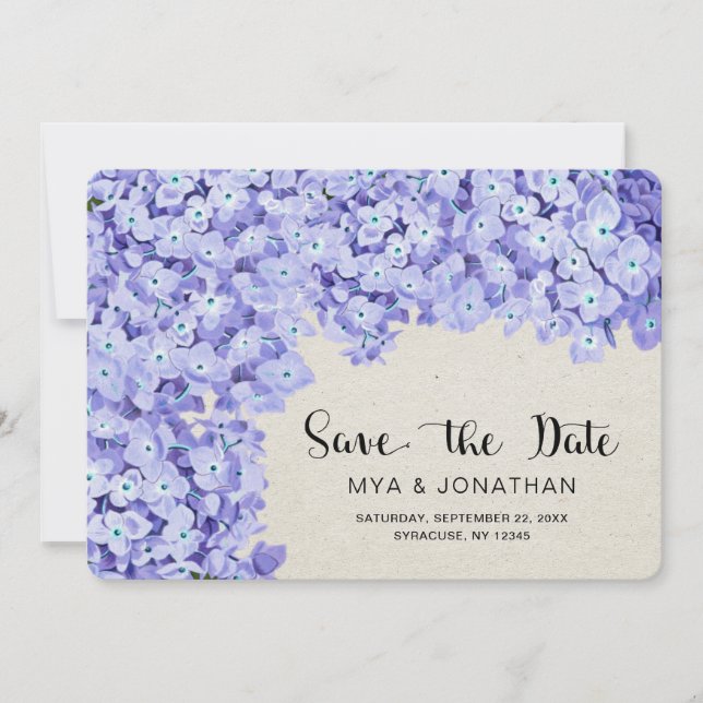 Pretty Rustic Floral Wedding Save the Date (Front)