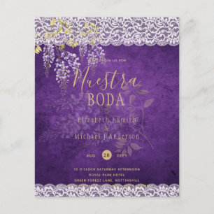 Pretty Rustic Purple WISTERIA Lace Wedding Flyer