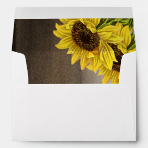 Pretty Rustic Sunflower Wedding Envelope