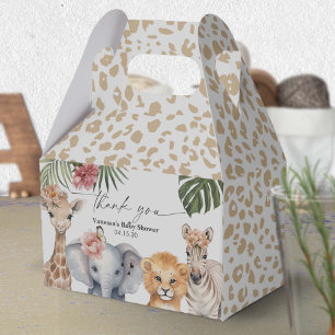 Pretty Safari Baby Animals Baby Girl Shower Favour Box