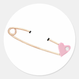 Pretty safety pin Stickers
