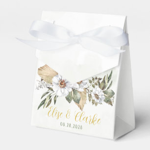 Pretty Sage White Peony Wedding Favour Box