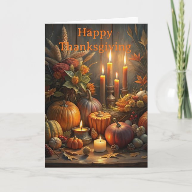 Pretty Scene For Thanksgiving Holiday Card (Front)