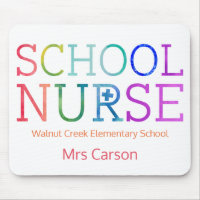 Pretty School Nurse Typography Personalised
