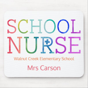 Pretty School Nurse Typography Personalised Mouse Pad