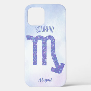 Pretty Scorpio Astrology Sign Personalised Purple iPhone 12 Pro Case