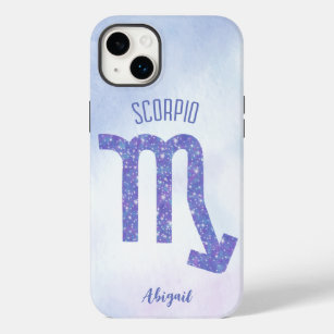 Pretty Scorpio Astrology Sign Personalised Purple Case-Mate iPhone 14 Plus Case